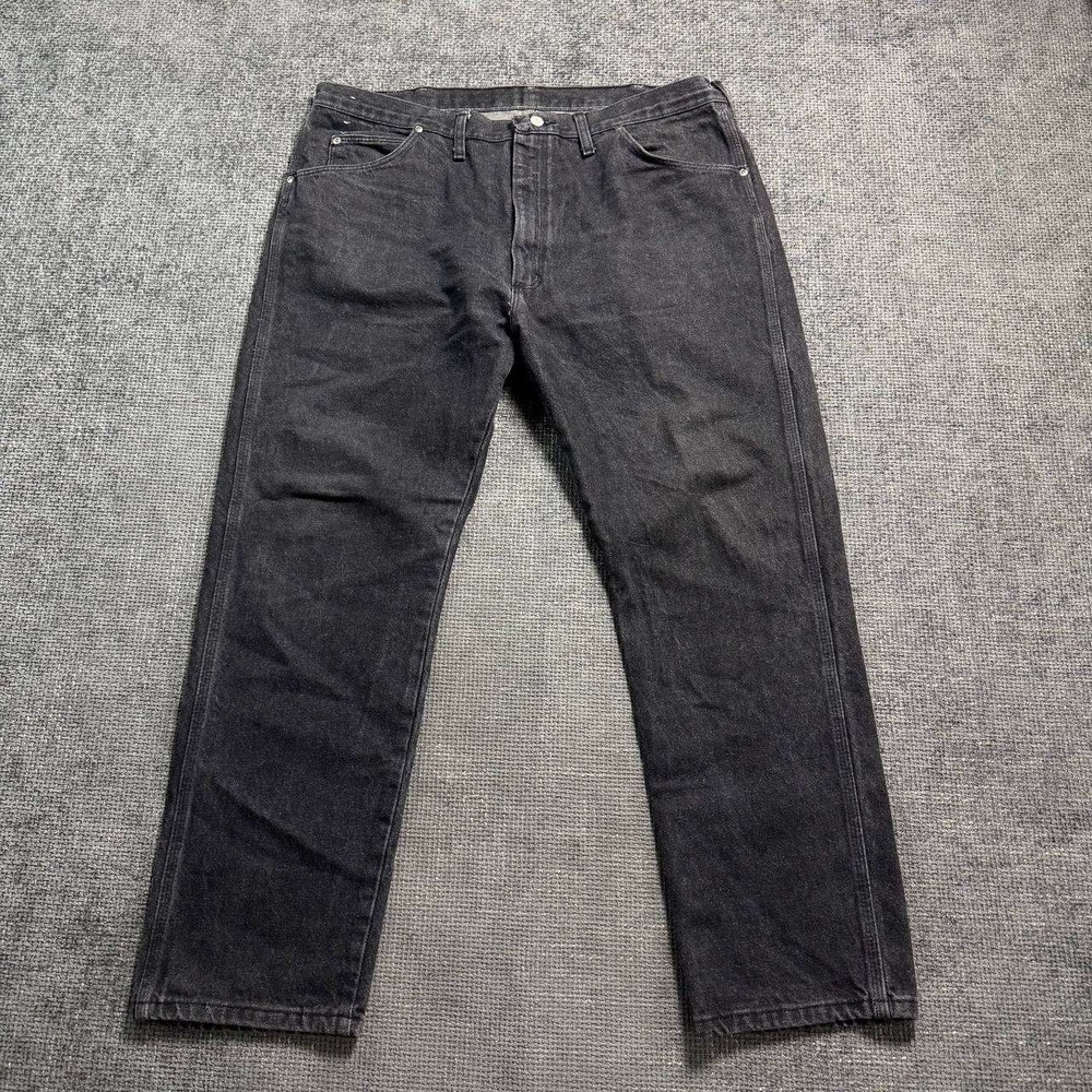 Wrangler 99902BK Straight Leg Jeans Mens 40x30 Black Vintage Made in USA Denim